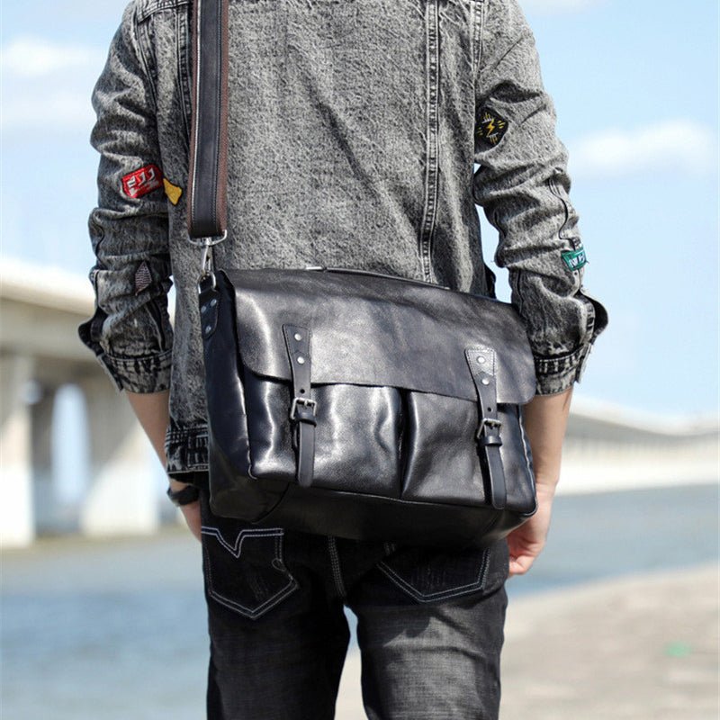 Soft Genuine Leather Crossbody Men's Briefcase | Neouo